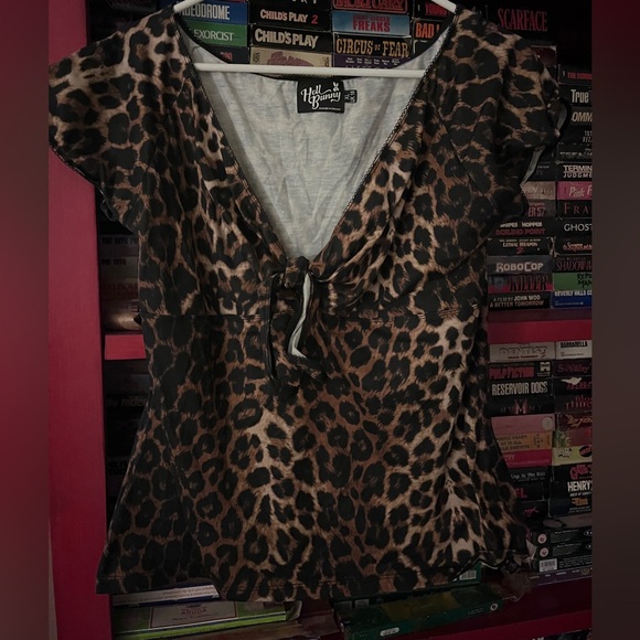 Rockabilly Goth Psychobilly Leopard PinUp Hell Bunny XL - Picture 1 of 3